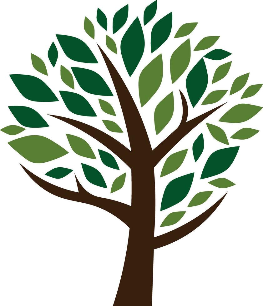 Minimal flat tree with organized, editable and named layers vector