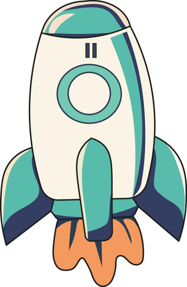 Flat illustration of a spaceship or rocket with named and organized layers vector