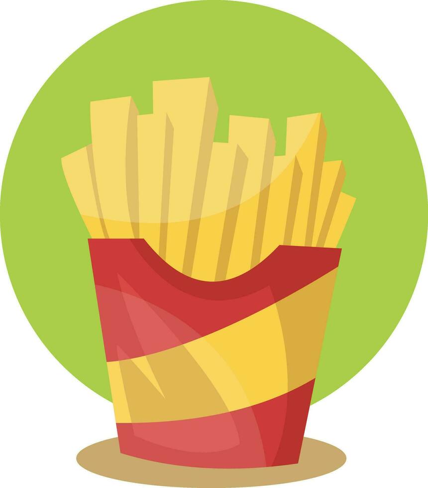 francés papas fritas vector color ilustración.