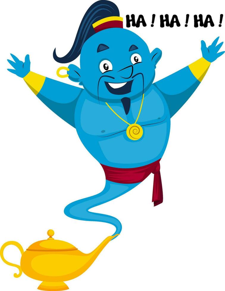 Genie smiling, illustration, vector on white background.