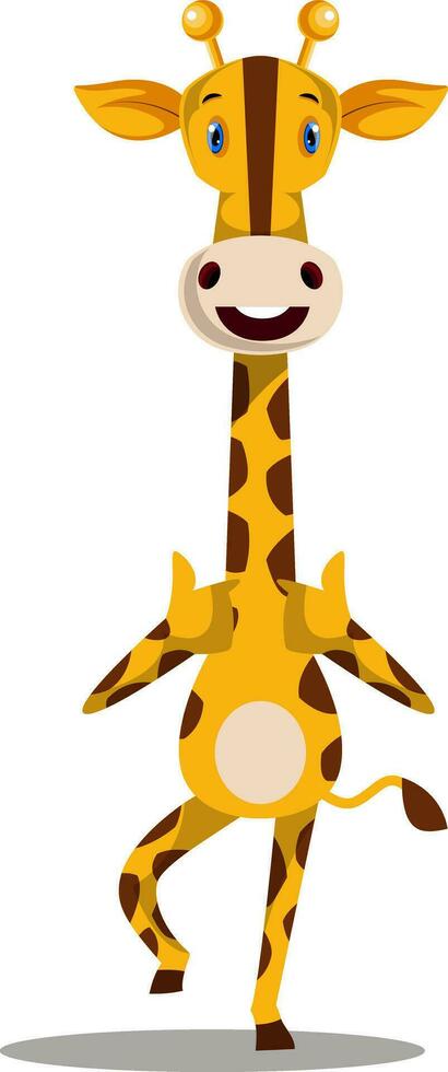 Happy giraffe, illustration, vector on white background.