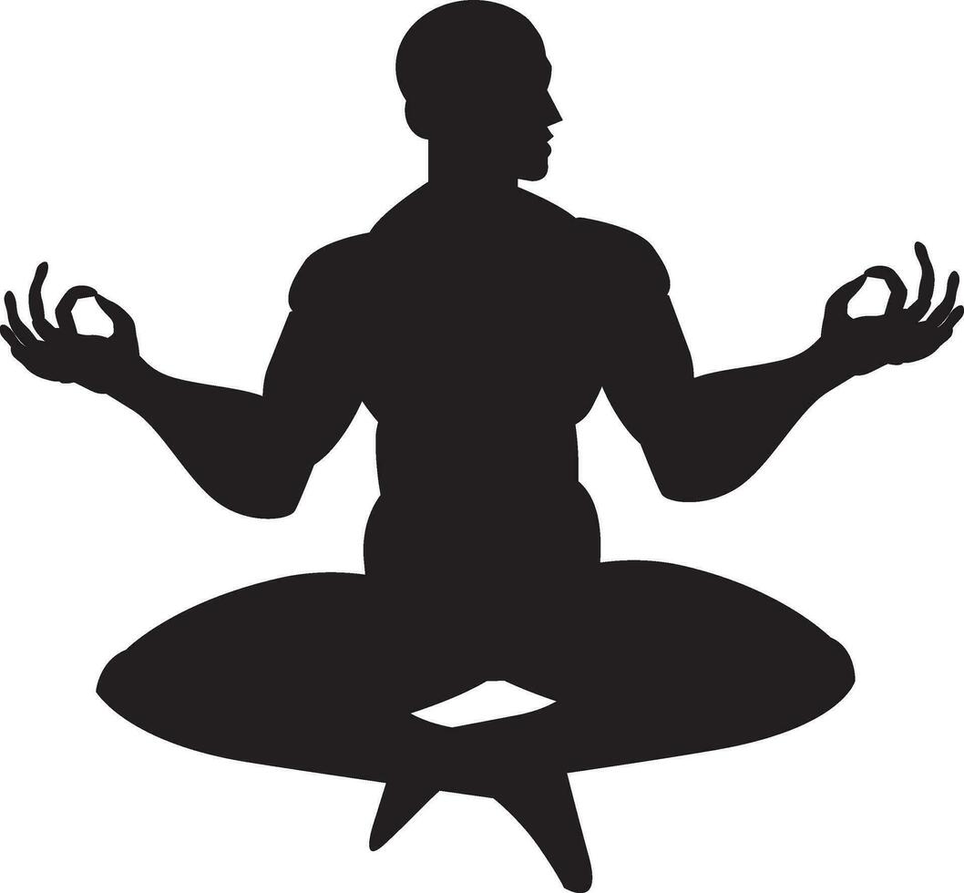 Monk in meditation, illustration vector