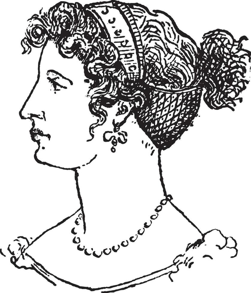 Snood, vintage engraving vector
