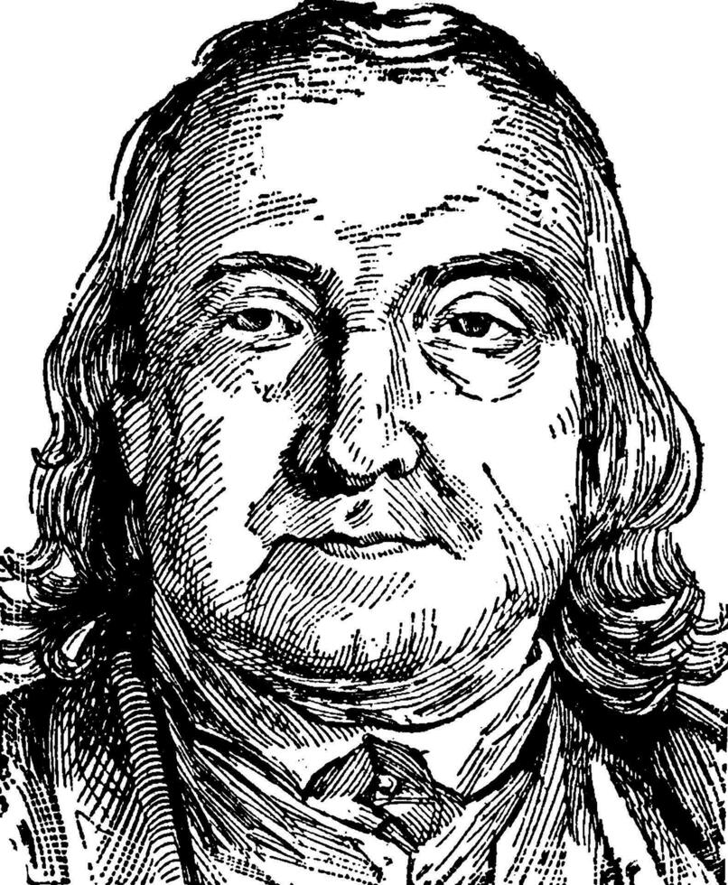 Jeremy Bentham, vintage illustration vector