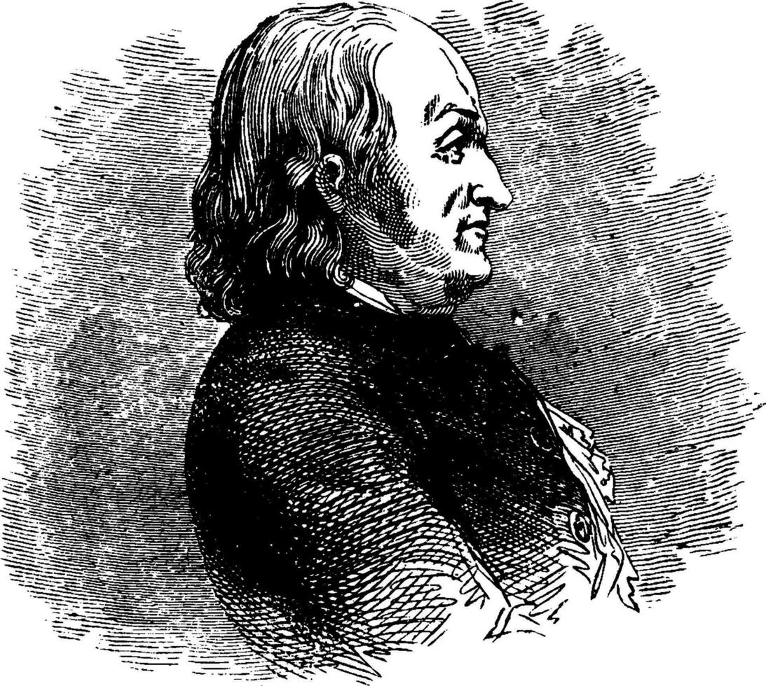 Benjamin Franklin, vintage illustration vector