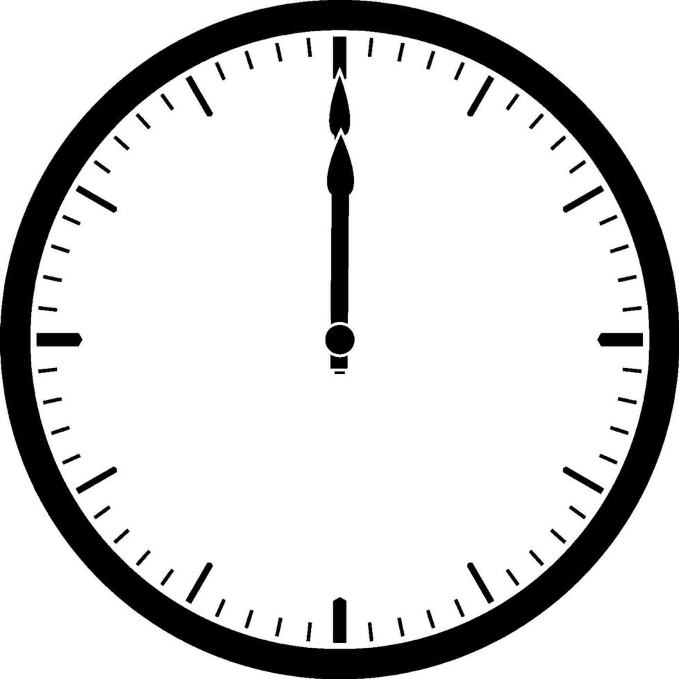 Clock 1200 vintage illustration. vector
