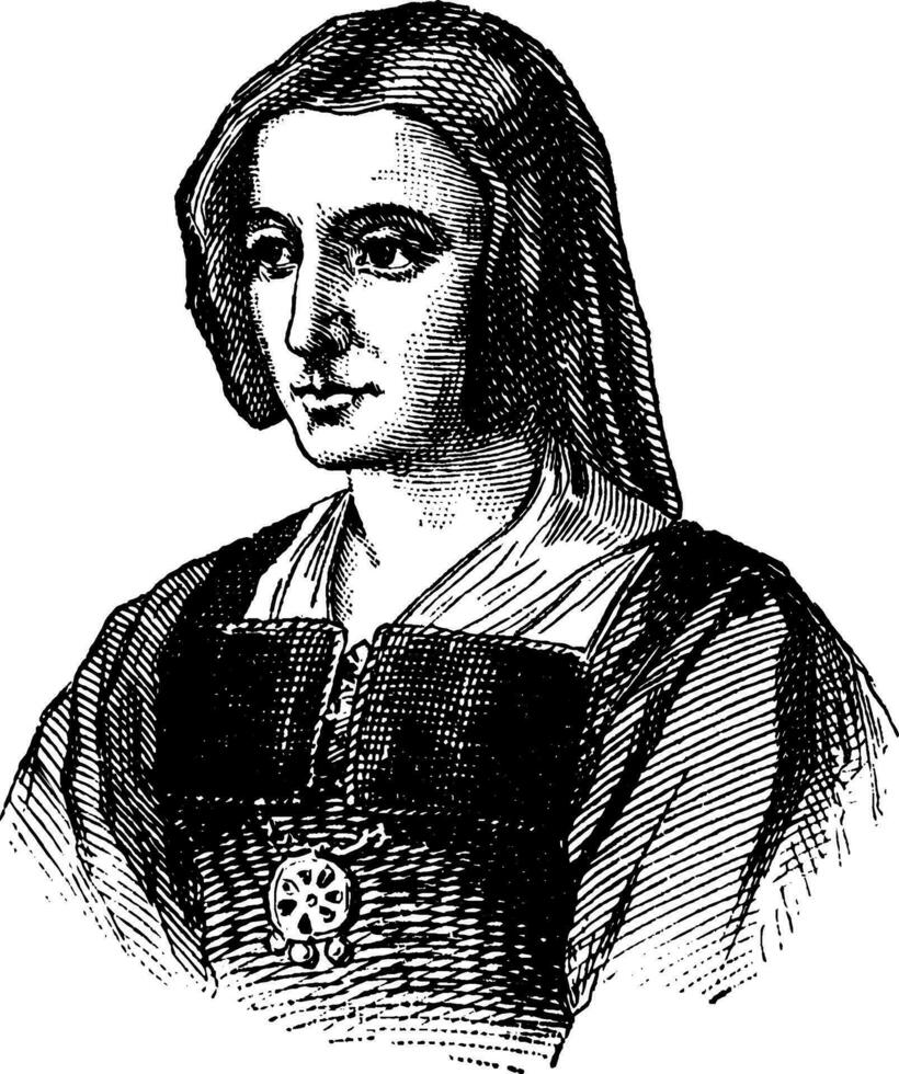 Catharine of Aragon, vintage illustration vector