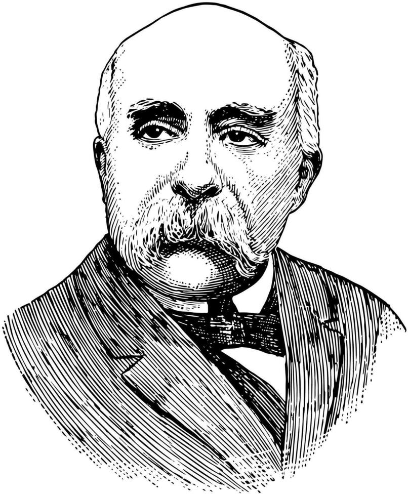 Georges Clmenceau, vintage illustration vector