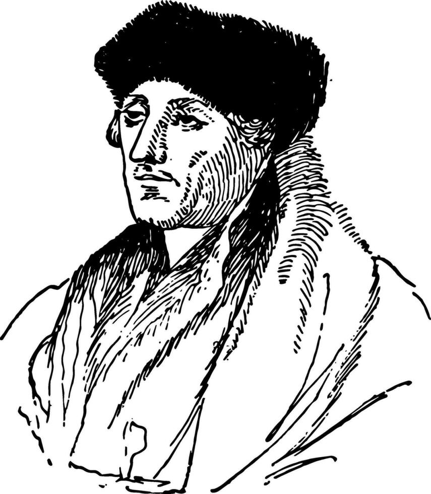 Desiderius Erasmus, vintage illustration vector