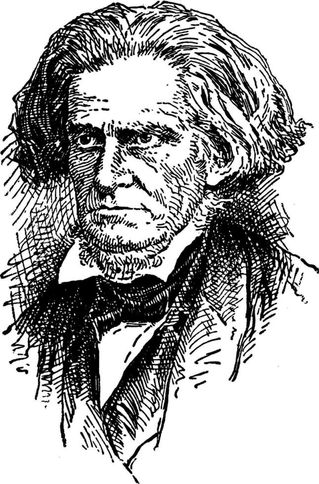 John C. Calhoun, vintage illustration vector