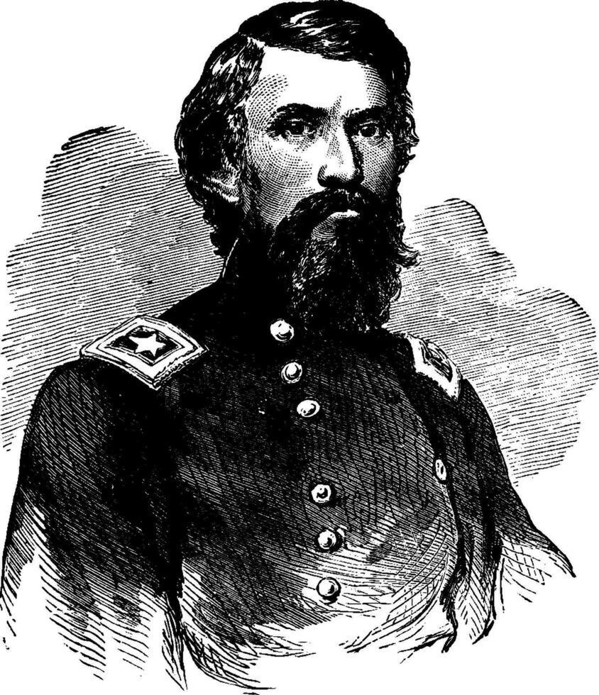 General John Buford, vintage illustration vector