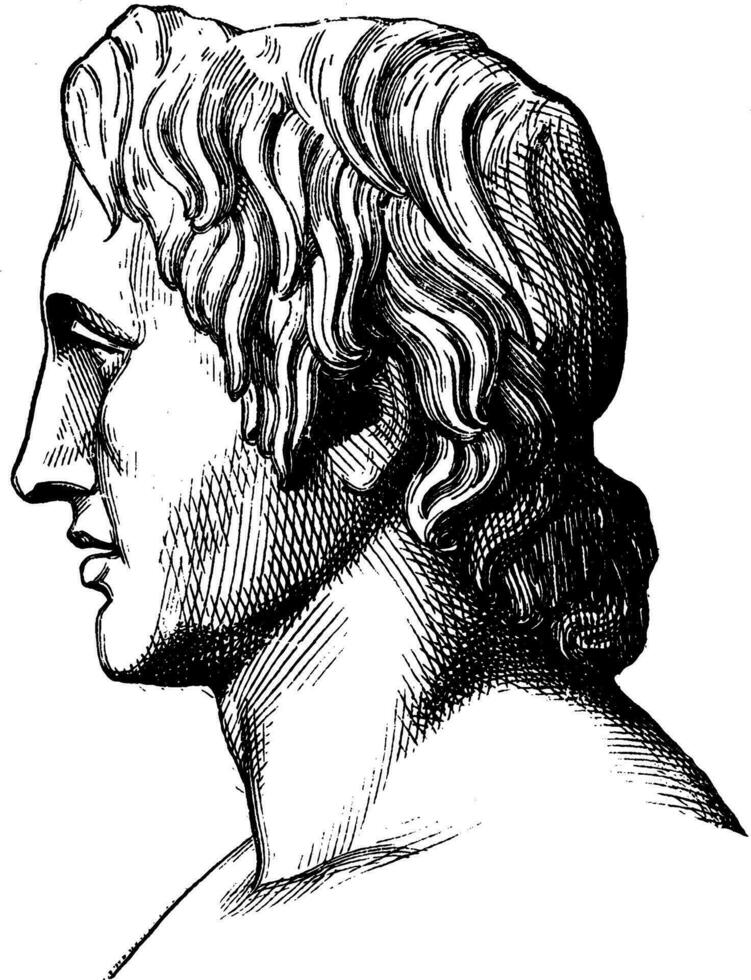 Alexander the Great, vintage illustration vector