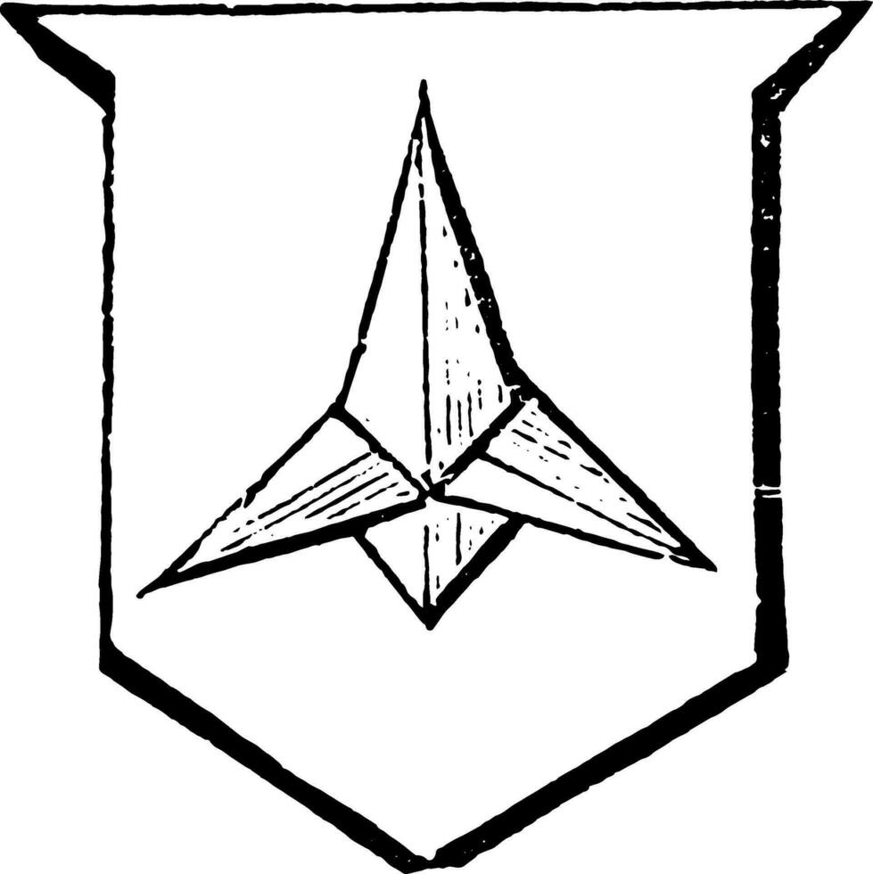 Caltrop is an iron instrument made to annoy an enemy's cavalry, vintage engraving. vector