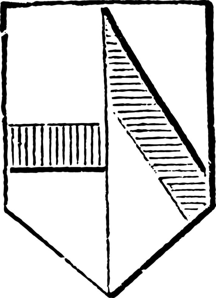 Impaled are impaled with argent, vintage engraving. vector