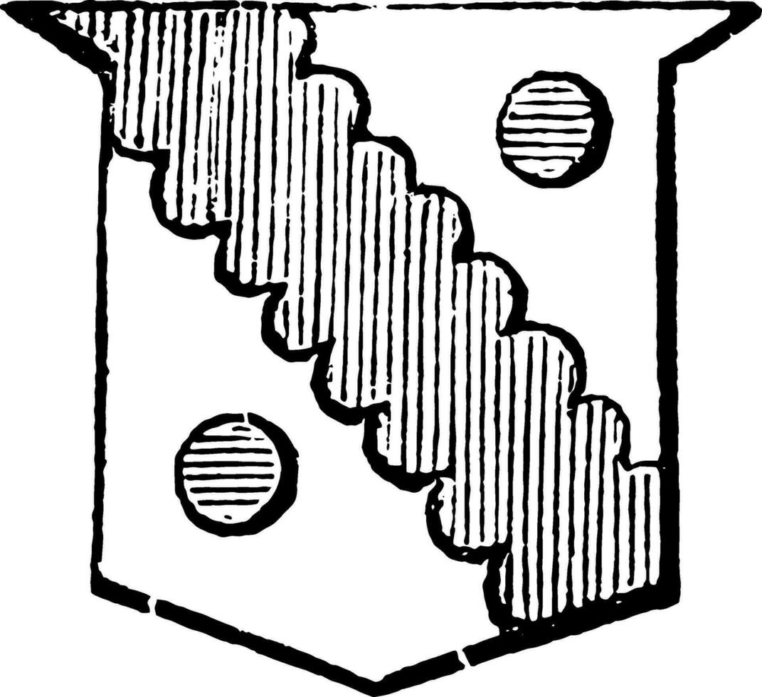Bend Invected is a line formed with small semicircle, vintage engraving. vector