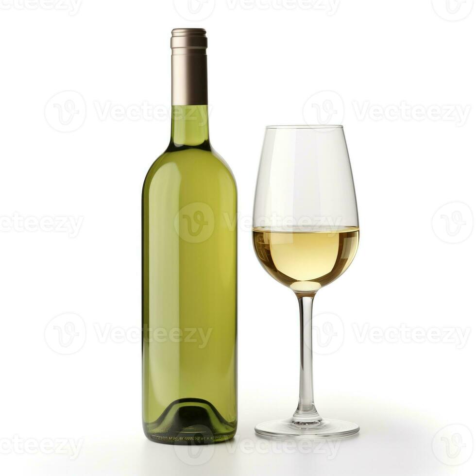 ai generado un botella de petit verdot vino lado ver aislado en blanco antecedentes foto