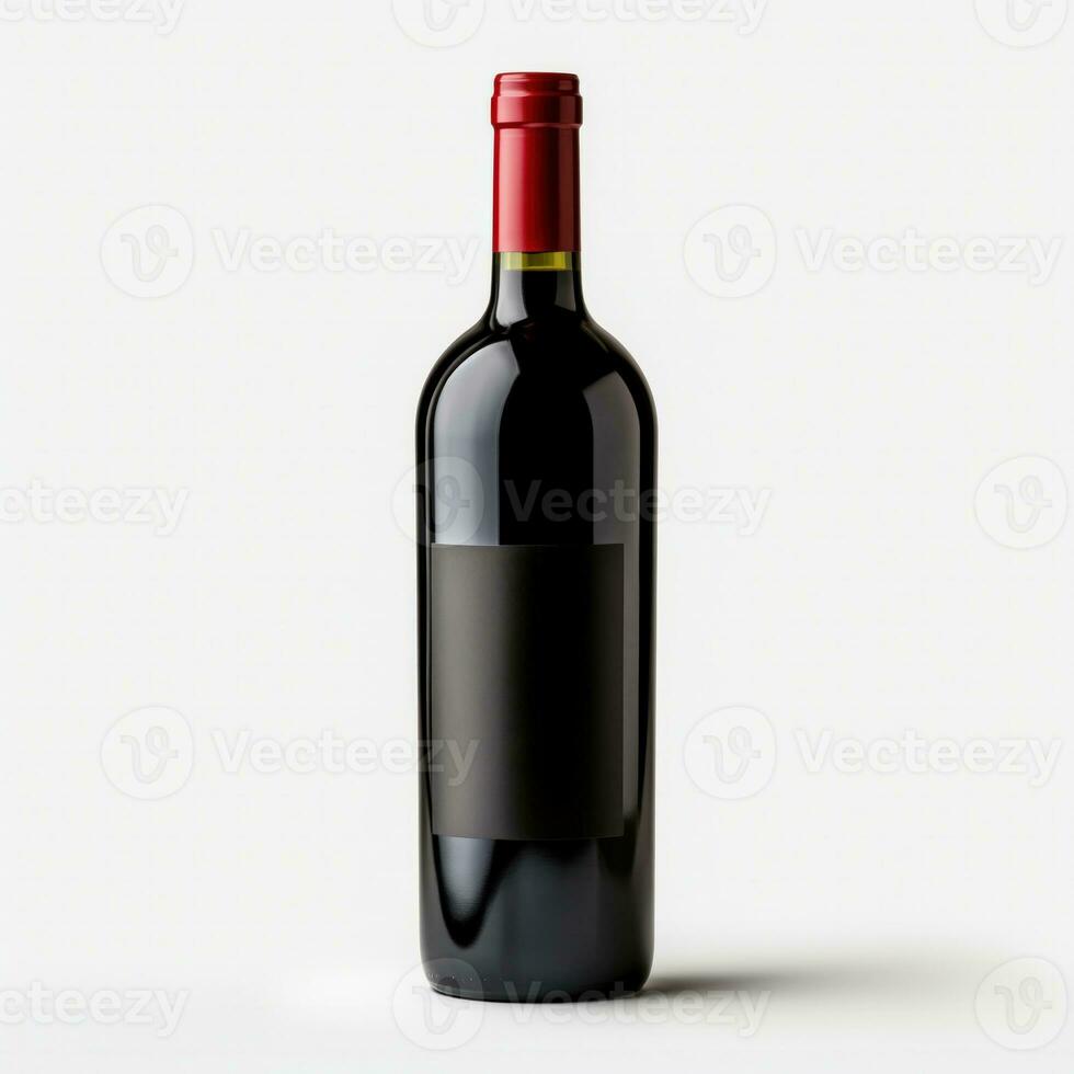 AI generated A bottle of Petit Verdot wine side view isolated on white background photo