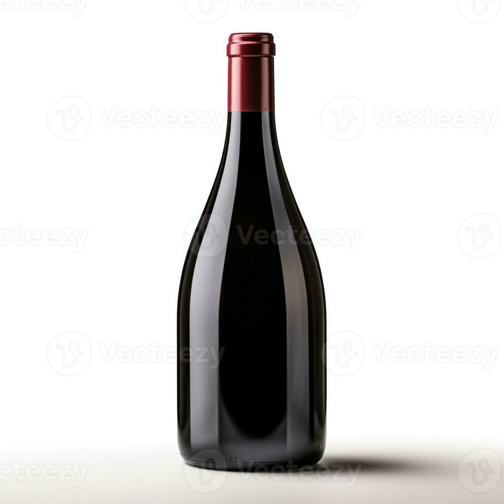 AI generated A bottle of Petit Verdot wine side view isolated on white background photo