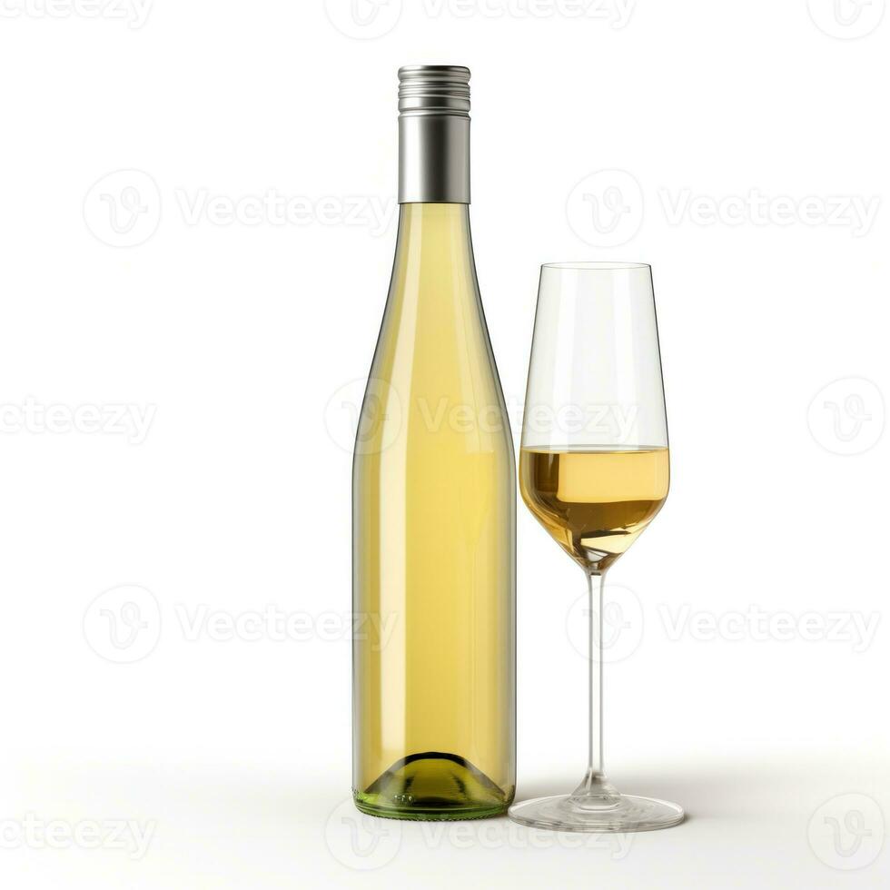 AI generated A bottle of Petit Verdot wine side view isolated on white background photo