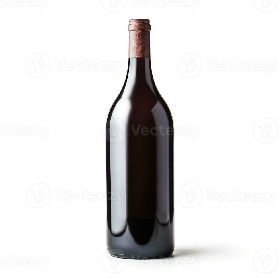 AI generated A bottle of Petit Verdot wine side view isolated on white background photo