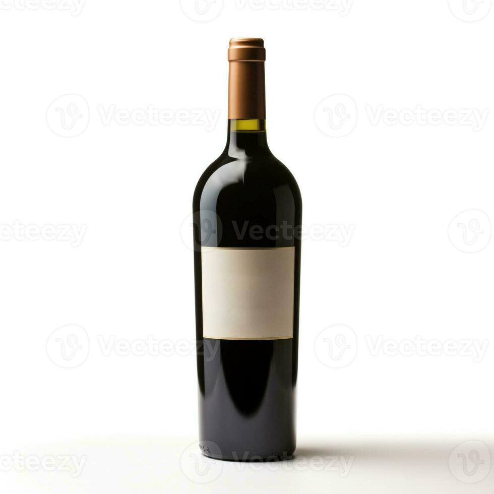 ai generado un botella de petit verdot vino lado ver aislado en blanco antecedentes foto