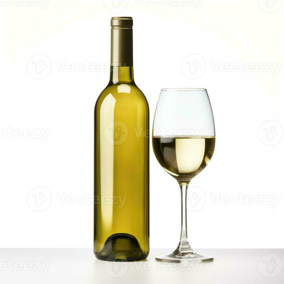 AI generated A bottle of Petit Verdot wine side view isolated on white background photo