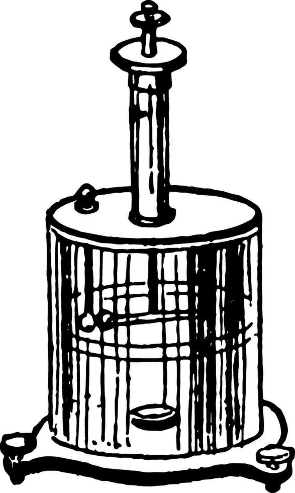Coulombs torsion balance vintage illustration vector