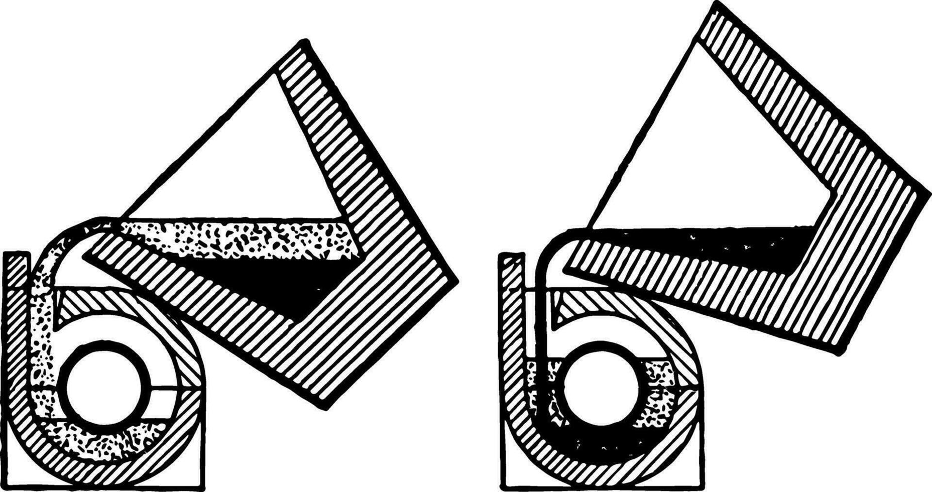 Sectional View of Tapping Crucible Thermit Welding, vintage illustration. vector