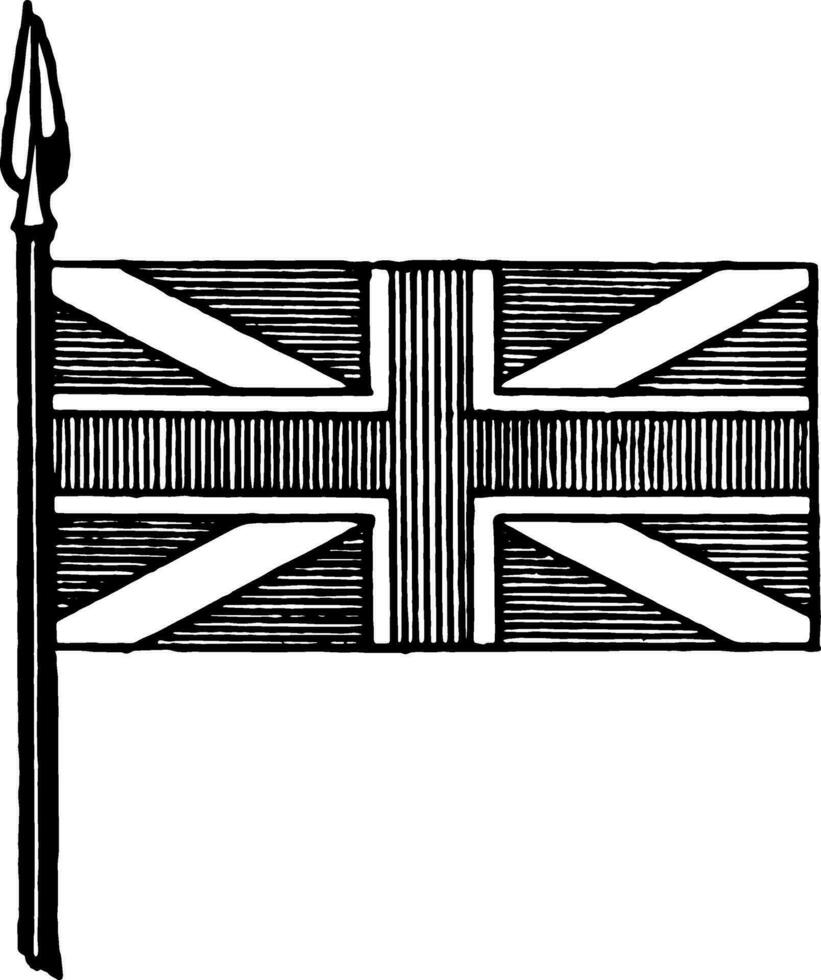 Union Flag Crosses of St. George, St. Andrew, and St Patrick, vintage illustration vector