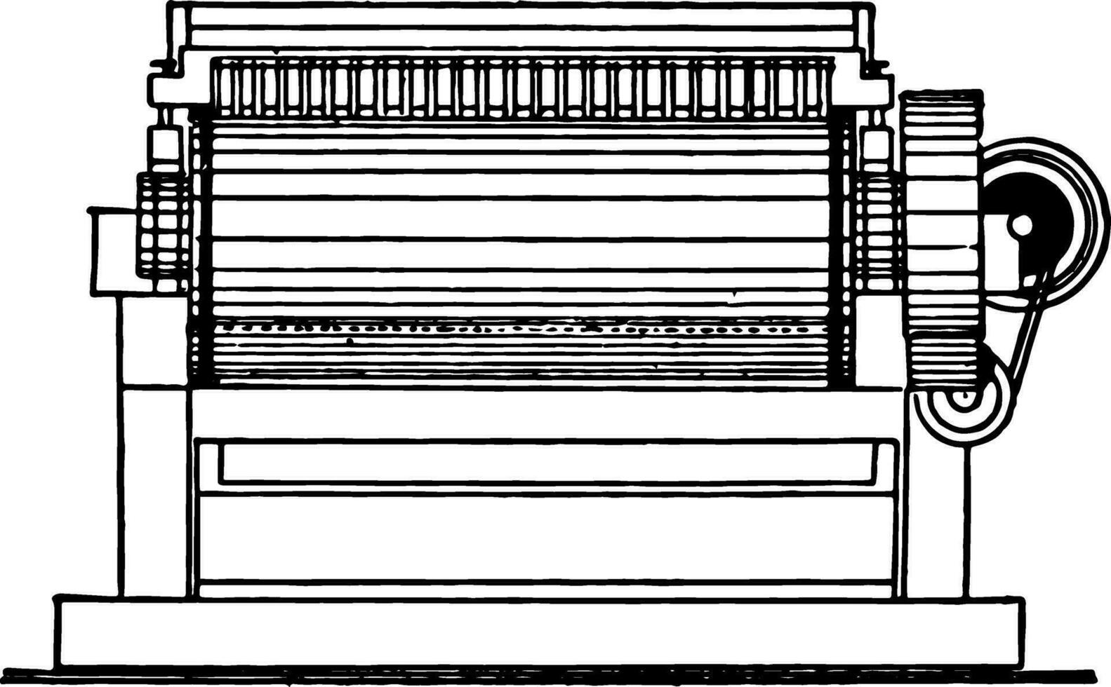 End View of Frue Vanne, vintage illustration. vector