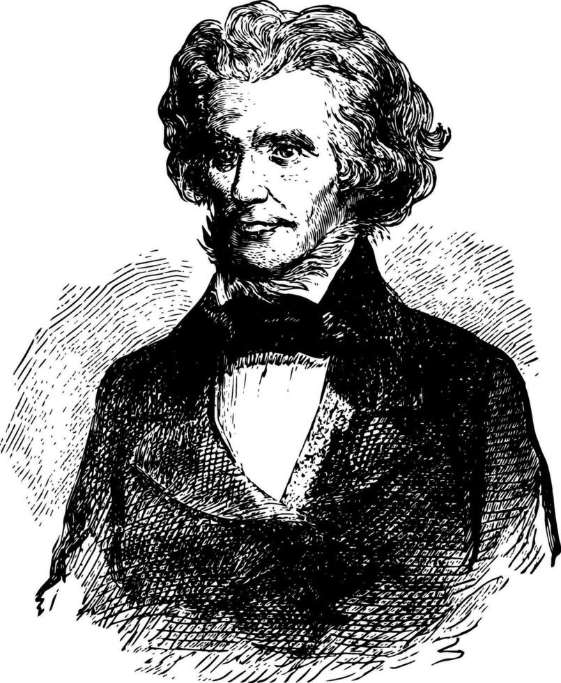 John C. Calhoun, vintage illustration vector