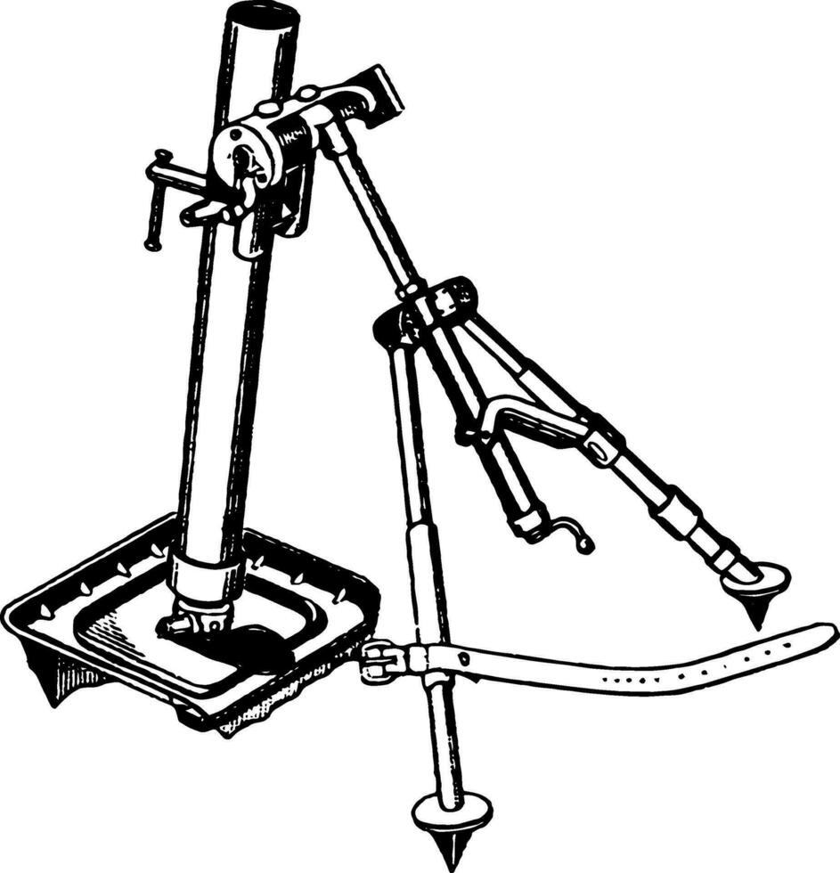 Mortar  Mount, vintage illustration. vector