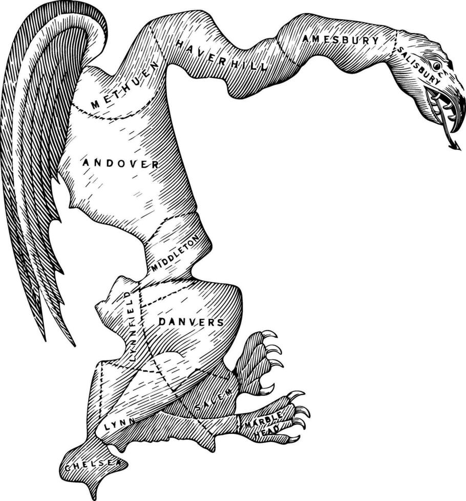 The Gerrymander vintage illustration vector