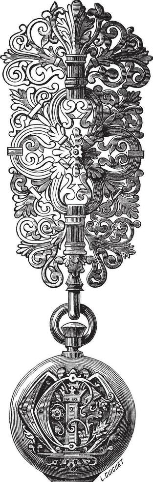 Hook vintage engraving vector