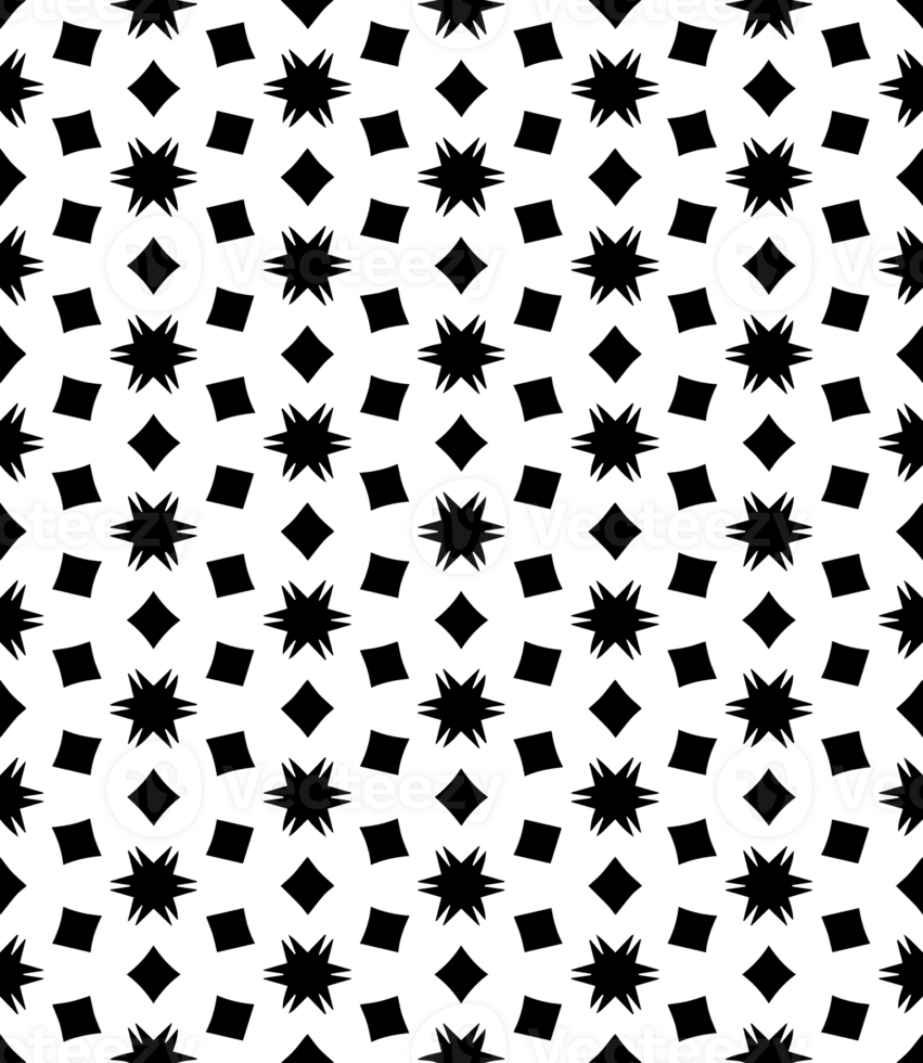 Black seamless abstract pattern. Overlay for background and backdrop. Ornamental design. PNG graphic illustration with transparent background.