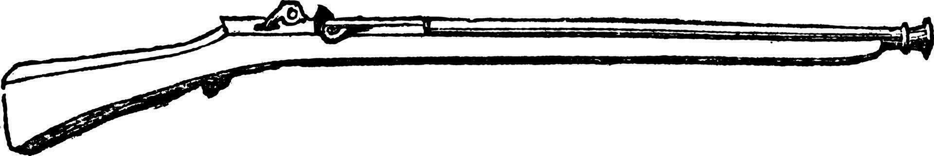 Arquebus ancient firearm old engraving vector
