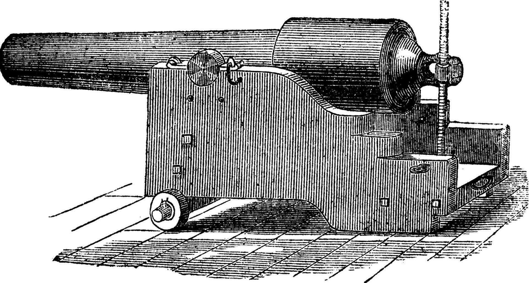Parrot rifle o Parrot cañón Clásico grabado. vector