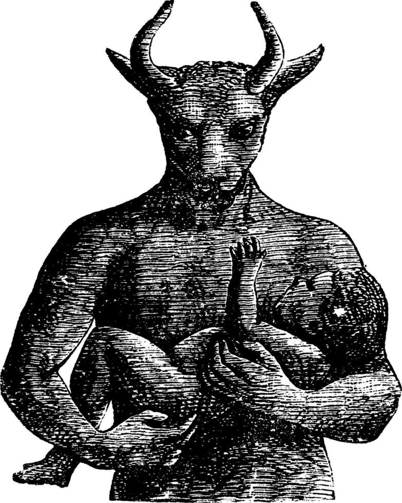 Baal vintage engraving. vector