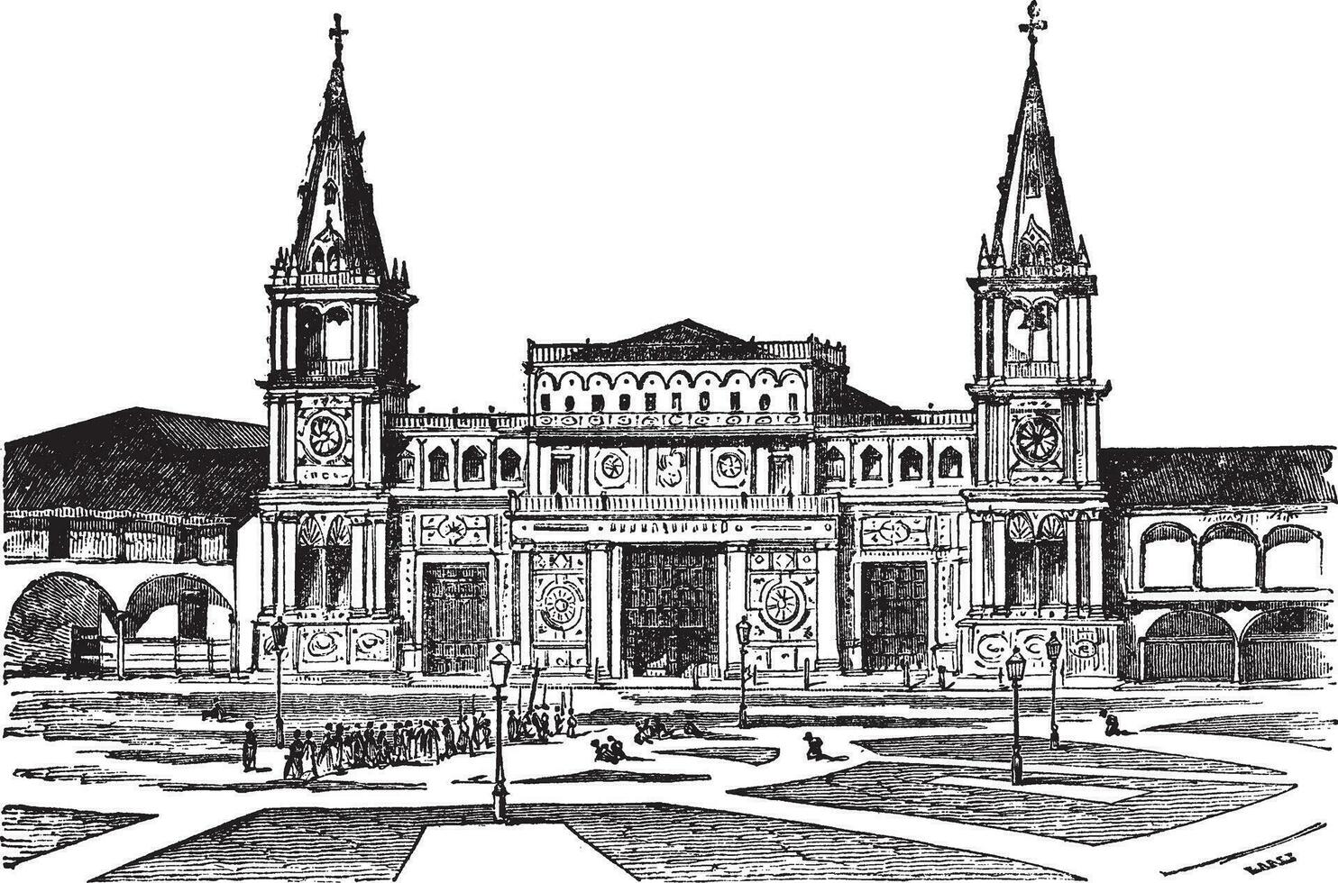 Cathedral of Guayaquil or Cathedral of Saint Peter, Ecuador vector