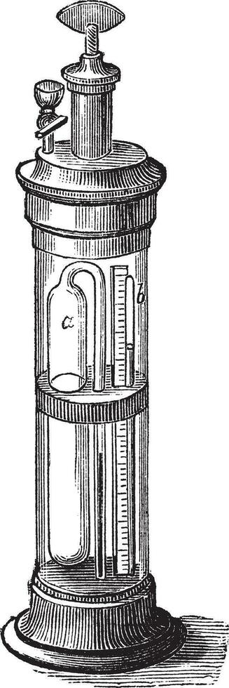 Oersted Piezometer vintage engraving vector