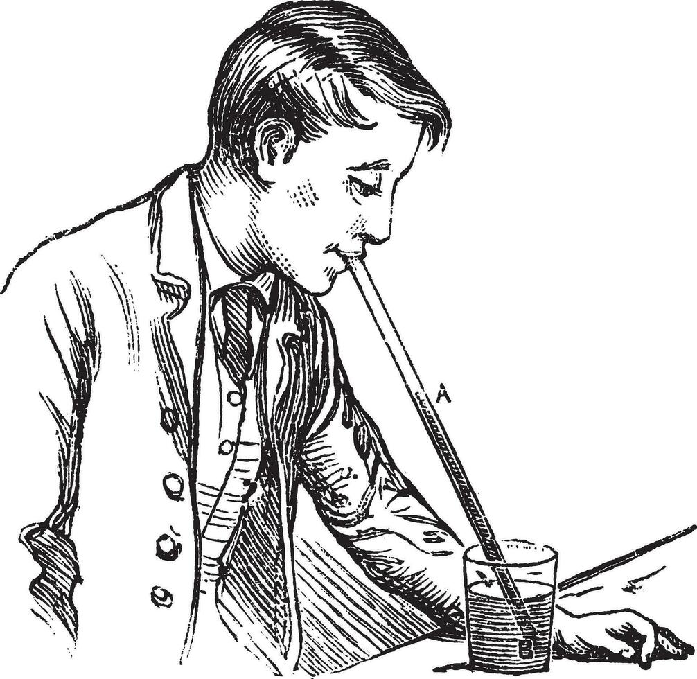 Atmospheric pressure on a liquid vintage engraving vector
