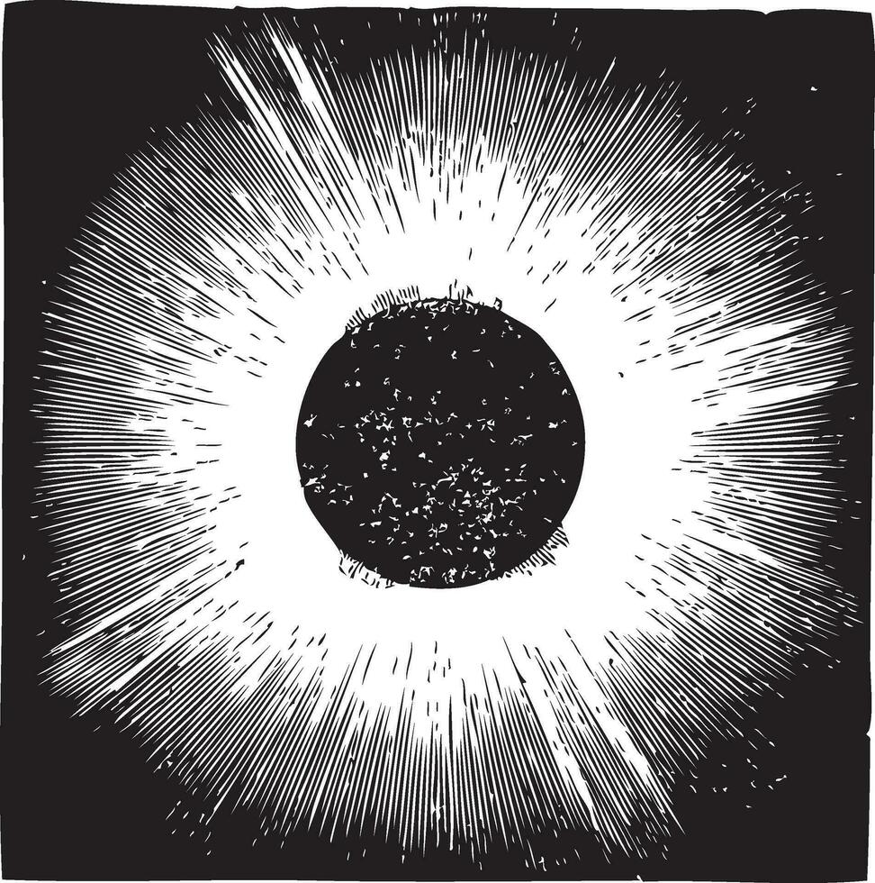 solar corona Clásico grabado vector