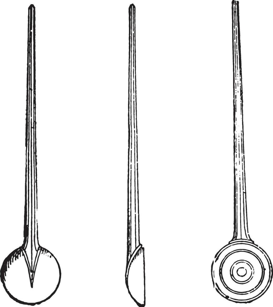 cucharadas mermelada, Clásico grabado. vector