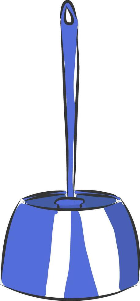 Blue toilet brush vector illustration on white background.