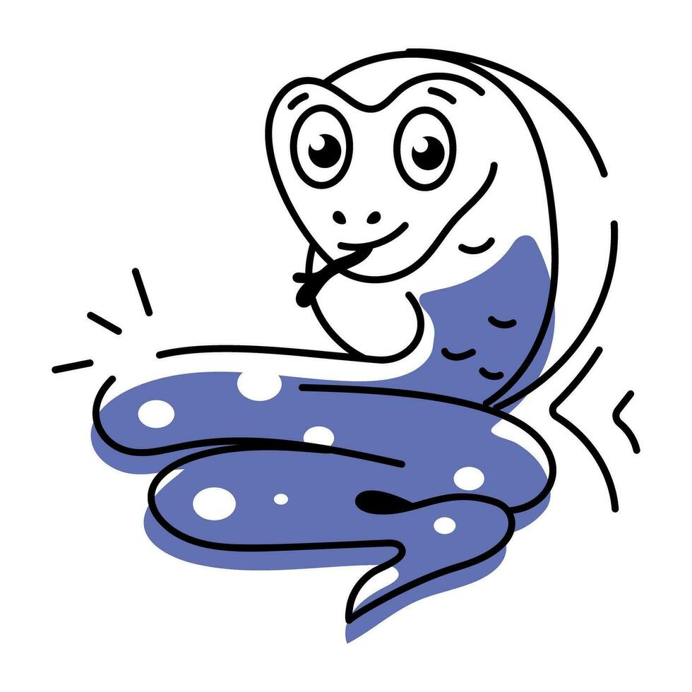 Creepy Snakes Hand Drawn Icon vector