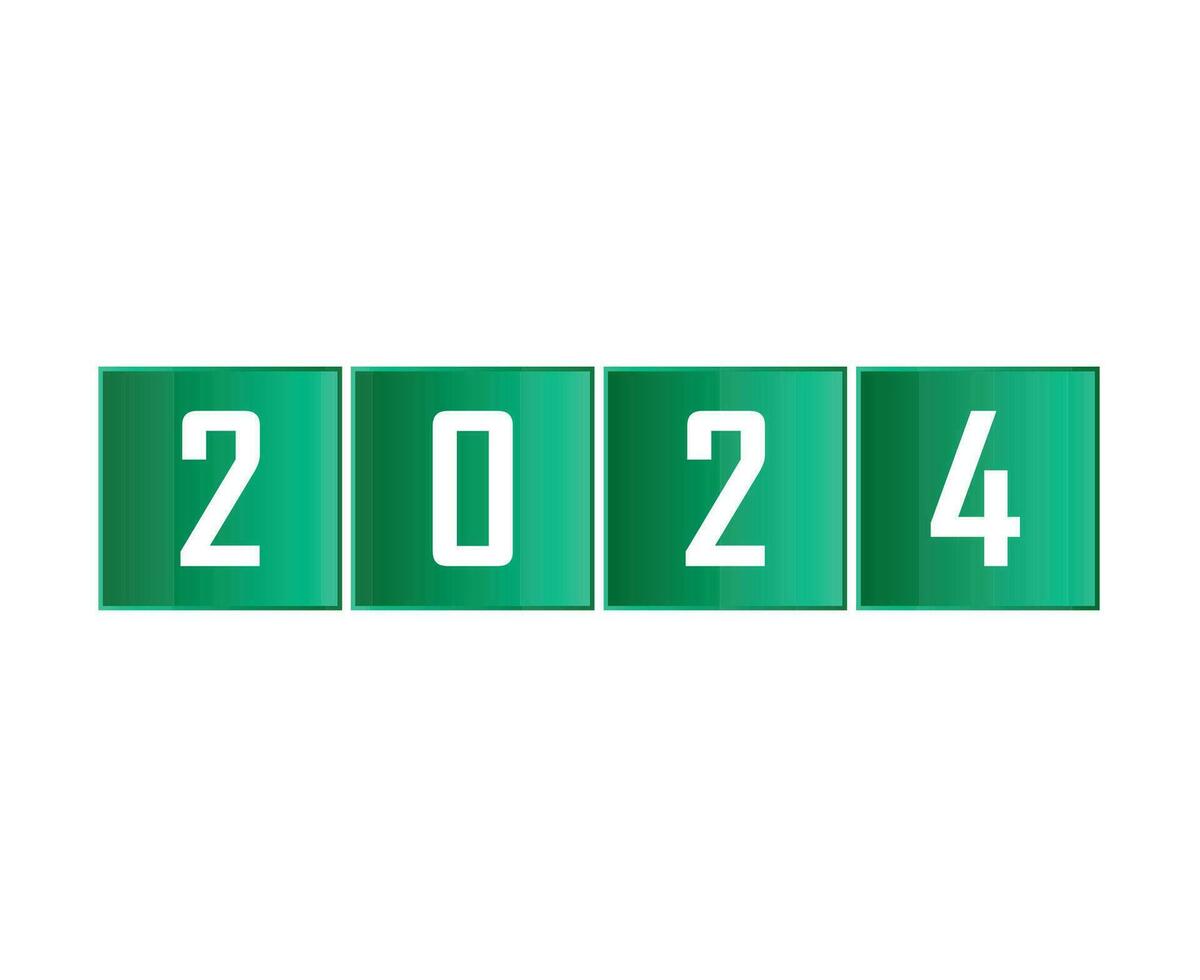 2024 Happy New Year Abstract Green Graphic Design Vector Logo Symbol Illustration