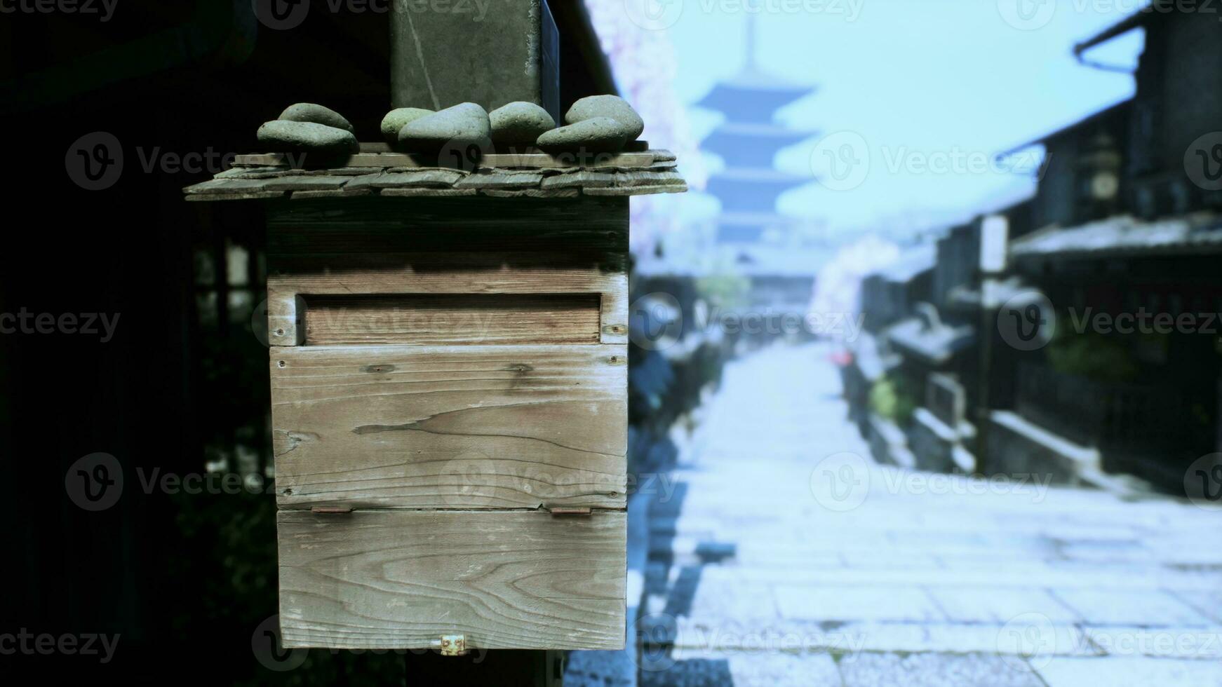 Japan cityscape in tample historic district photo