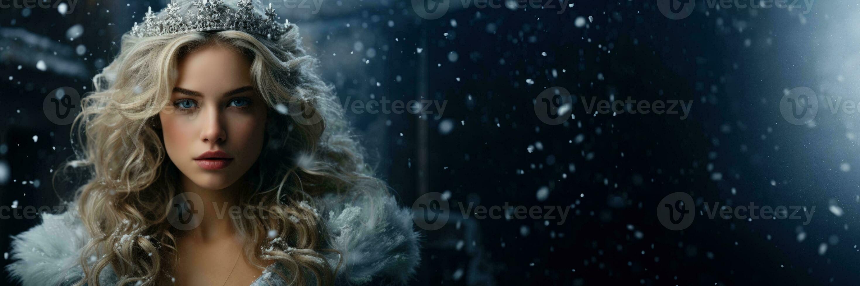 AI generated Ice Queen Reigns in Snowy Realm photo