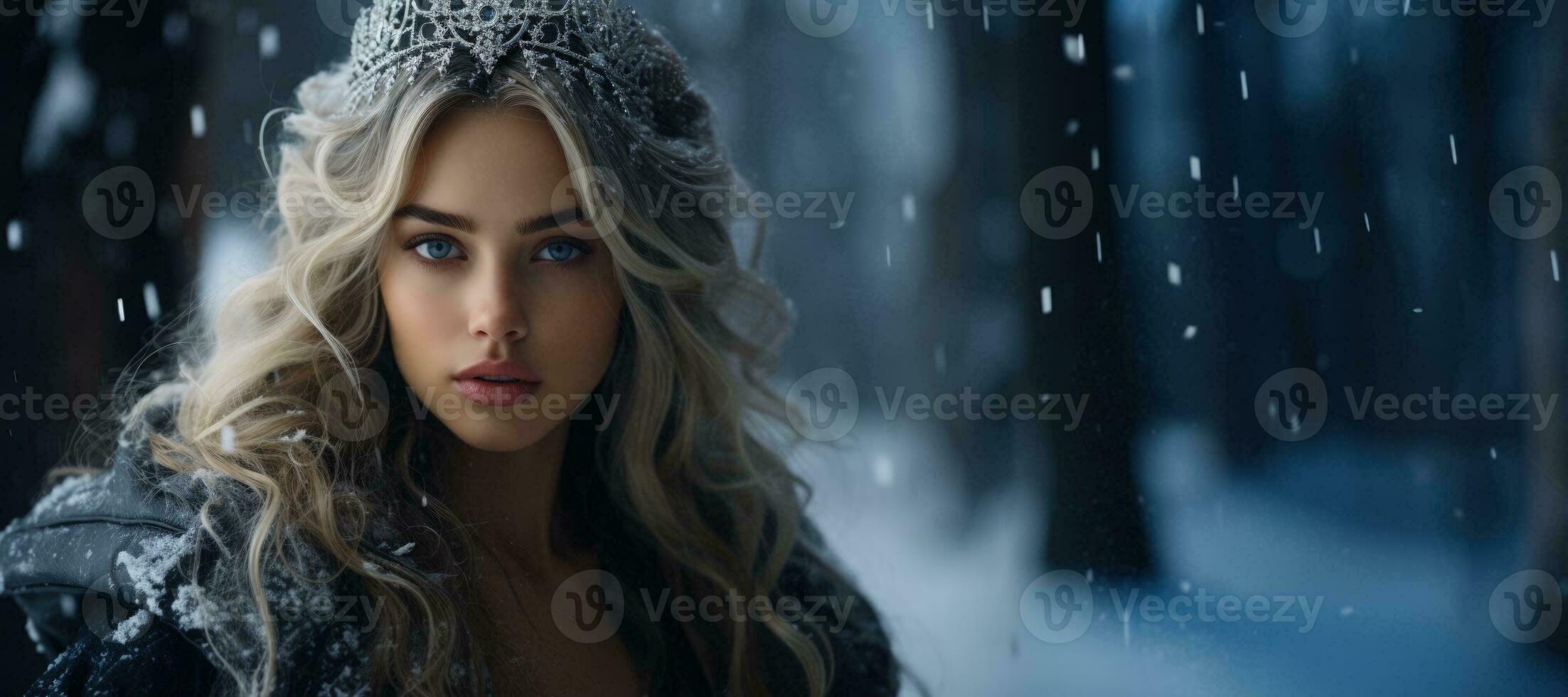 AI generated Ice Queen Reigns in Snowy Realm photo