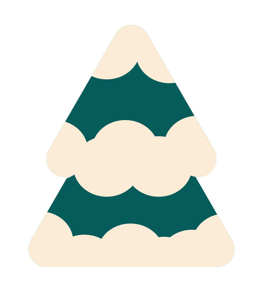 Nevado Navidad árbol geométrico minimalista icono. sencillo abeto silueta para bandera, saludo tarjeta, tee imprimir, paquete. moderno retro vector ilustración